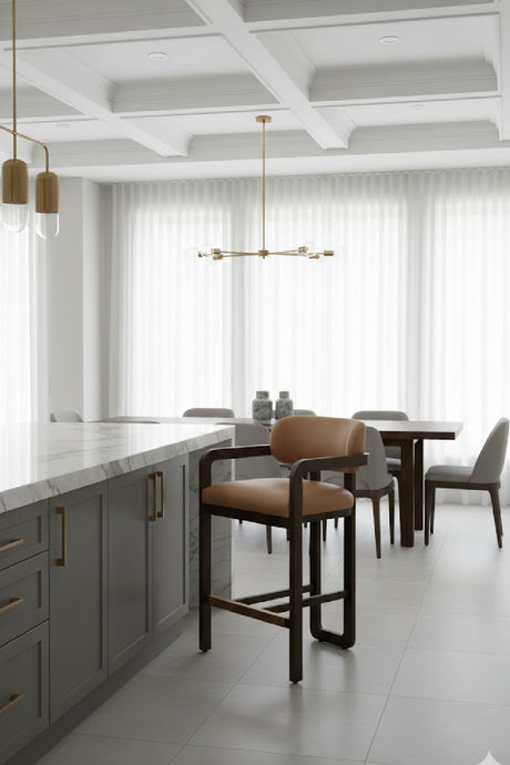 Brown Oak Framed Counter Stool | Splendido Madrone | Oroa.com