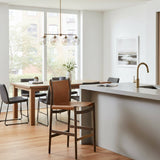 Modern European furniture - Brown Nubuck Leather Bar Stool - www.oroa.com