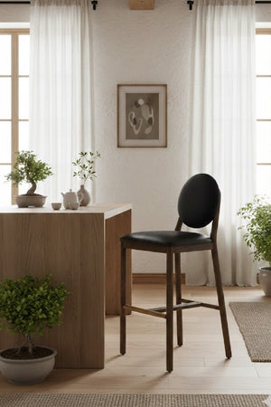 Brown Nubuck Leather Bar Stool | Splendido Argus | Oroa.com