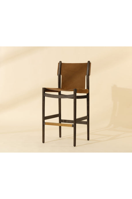 Modern European furniture - Brown Nubuck Leather Bar Stool - www.oroa.com