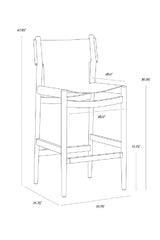 Modern European furniture - Brown Nubuck Leather Bar Stool - www.oroa.com