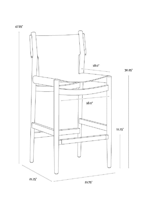 Modern European furniture - Brown Nubuck Leather Bar Stool - www.oroa.com