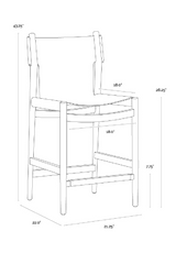 Modern European furniture - Brown Nubuck Leather Counter Stool - www.oroa.com