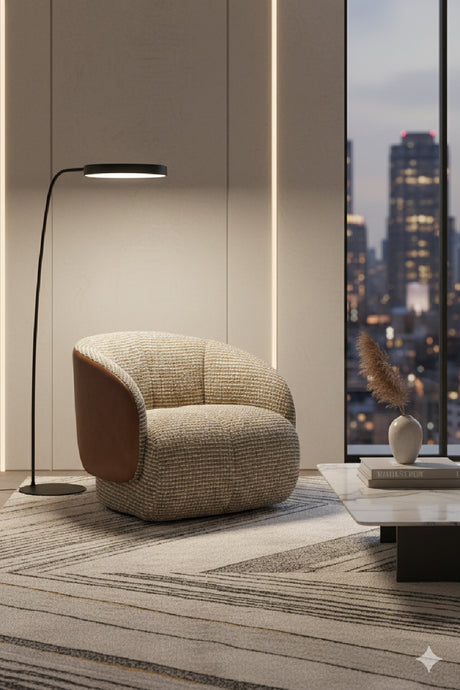 Boucle Swivel Lounge Chair | Splendido Camie | Oroa.com