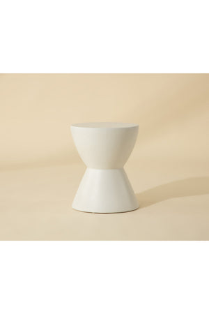 Modern European furniture - White Hourglass Indoor/Outdoor End Table - www.oroa.com