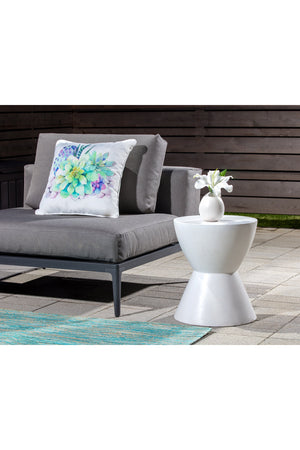 Modern European furniture - White Hourglass Indoor/Outdoor End Table - www.oroa.com
