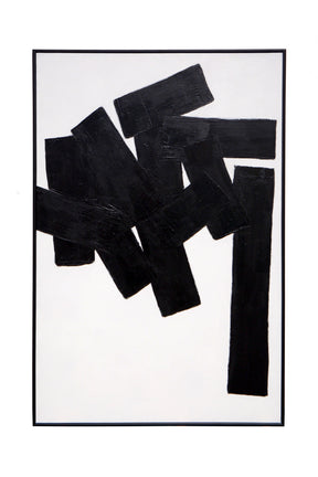 Black Abstract Painting by Splendido Building Blocks Art Print