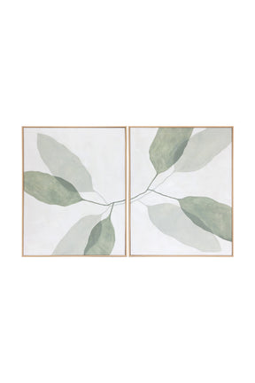 Green Leaves Painting Set (2) by Splendido Calm Reflection Art Print