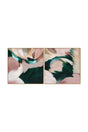 Modern European furniture - Pink and Green Diptych Art Set (2) - www.oroa.com