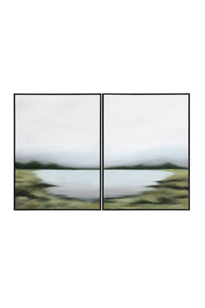 Diptych Scenic Wall Art Set (2) by Splendido Lakeside Views Art Print