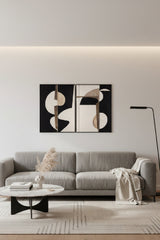 Modern European furniture - Black Abstract Modern Art Set (2) - www.oroa.com