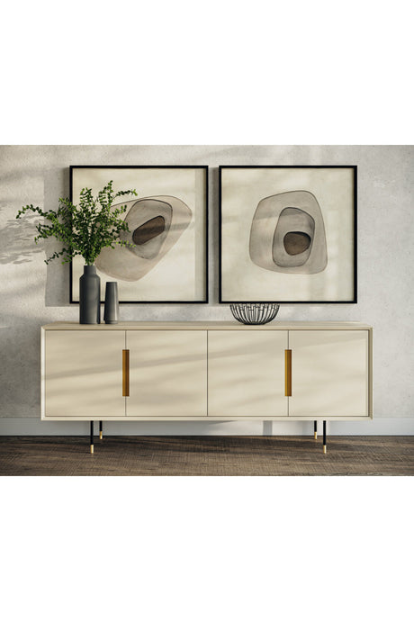 Modern European furniture - Taupe Abstract Art Set (3) - www.oroa.com