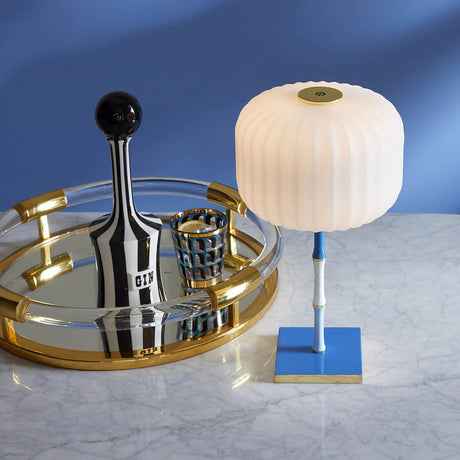 Fluted Glass Rechargeable Table Lamp | Jonathan Adler Scala | Oroa.com