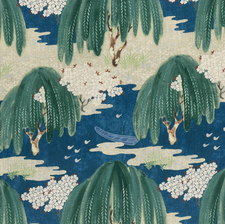 Navy Willow Tree Pillow Cover | DEKOWE Thibaut