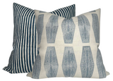 Ticking Pillow Cover in Indian Teal, Walter G Textiles