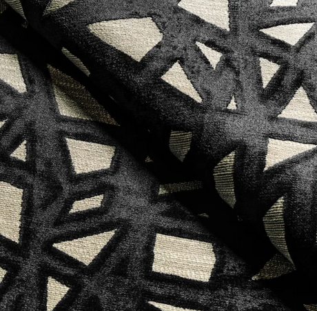 Contemporary Abstract Black Velvet Pillow Cover | DEKOWE Kravet