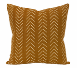 Chevron Print Mudcloth Pillow Cover in Brown
