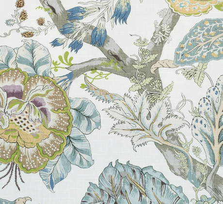 Kalamkari Aqua Throw Pillow Cover | DEKOWE Thibaut