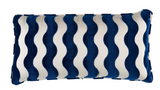 Wave Velvet Pillow Cover in Navy Blue, Schumacher Textiles