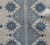 Carmania Pillow Cover in Indigo on Natural, Indoor Outdoor Pillows, Peter Dunham Textiles