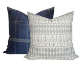 Souk Pillow Cover in Onyx Indigo, Indoor Outdoor Pillows, Peter Dunham Textiles