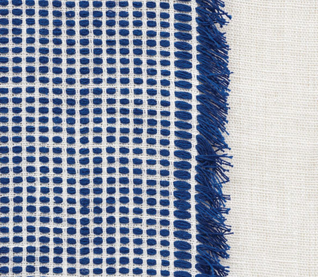 Tulum Casement Embroidered Pillow Cover in Blue, Schumacher Textiles