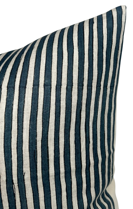 Indian Teal Ticking Pillow Cover | DEKOWE Walter G