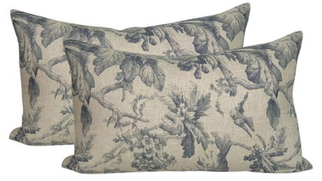 Blue Floral Pillow Cover | DEKOWE Lita