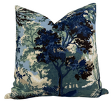 Lincoln Toile Pillow Cover in Navy and Green, Thibaut Pillows