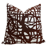 Ecriture Pillow Cover in Rust, Indoor Outdoor Pillow, Holly Hunt Textiles