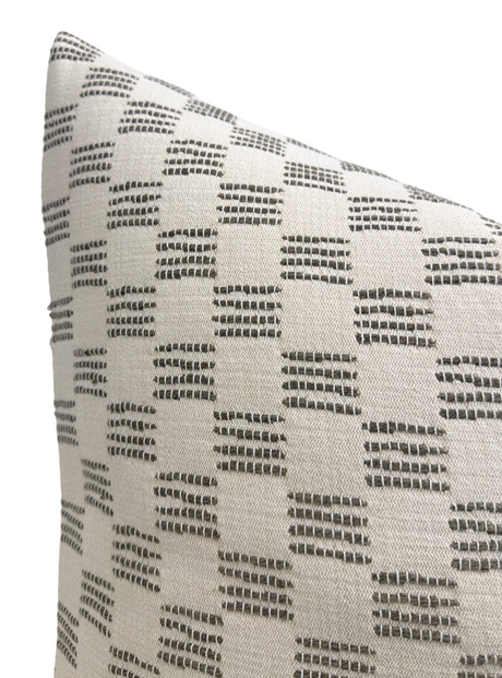 Stroll Ivory Brown Decorative Pillow Cover | DEKOWE Kelly Wearstler