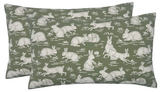 Cottontails Pillow Cover in Sage Green, Schumacher Textiles