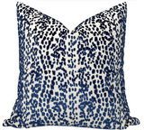 Les Touches Velvet Pillow Cover in Blue