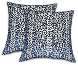 Les Touches Velvet Pillow Cover in Blue