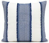 Tulum Casement Embroidered Pillow Cover in Blue, Schumacher Textiles