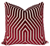 Vanderbilt Velvet Pillow Cover in Garnet Red, Schumacher Textiles