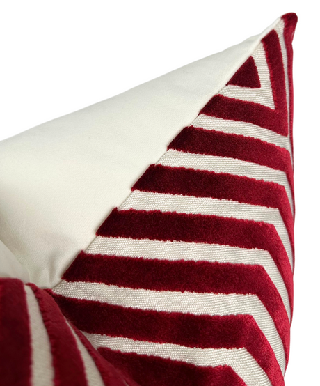 Vanderbilt Velvet Pillow Cover in Garnet Red, Schumacher Textiles
