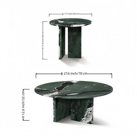 Diamond Green Marble Coffee Table S/2 – OROA – alternate view 6