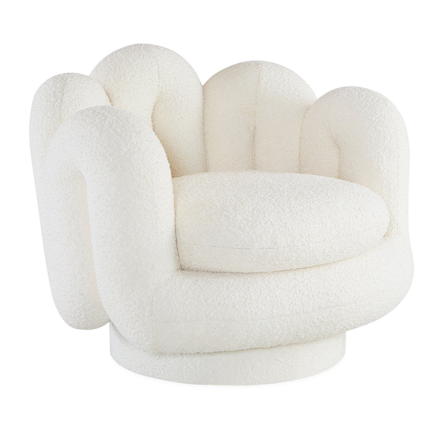 Wavy Back Bouclé Swivel Chair | Jonathan Adler Serpentine | Oroa.com