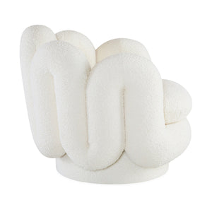 Wavy Back Bouclé Swivel Chair | Jonathan Adler Serpentine | Oroa.com