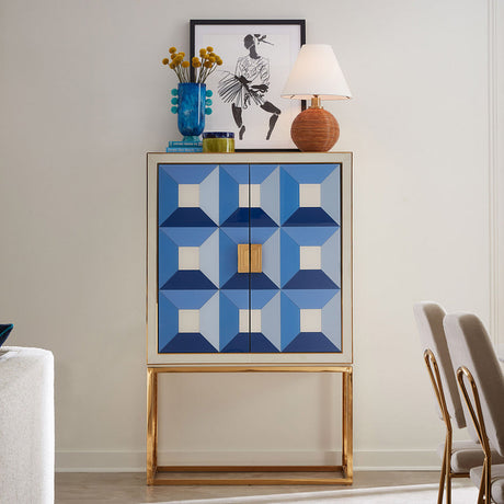Blue Marbleized Vase | Jonathan Adler Mustique Disc | Oroa.com