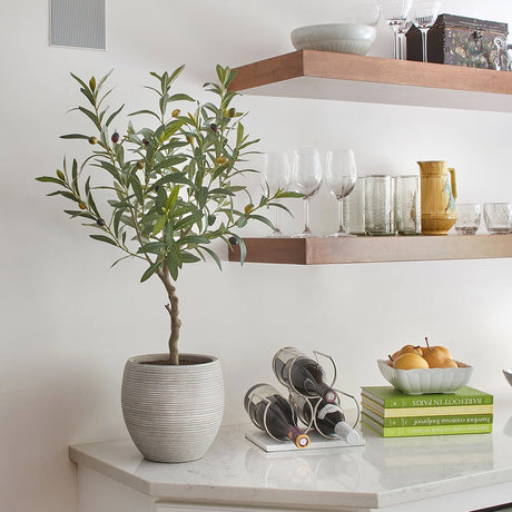 Artificial Olive Topiary Tree with Mediterranean Pot - OROA