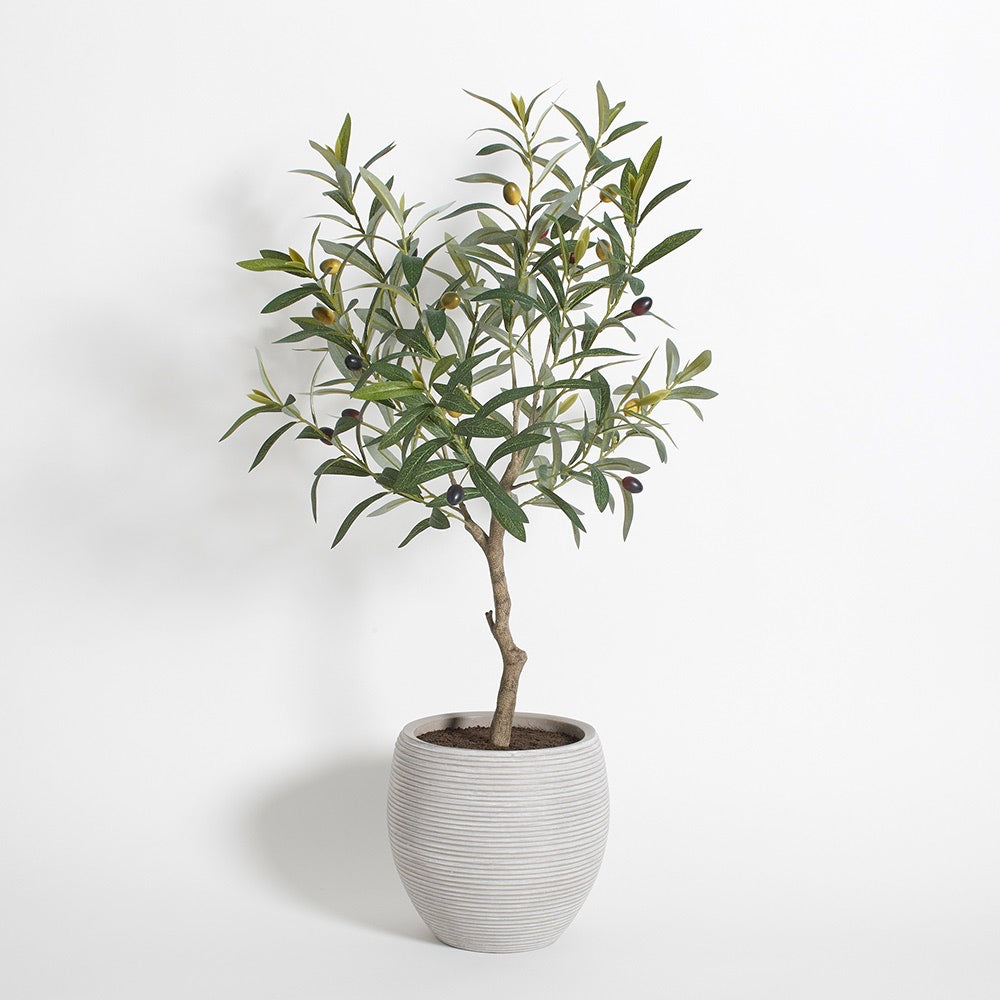 Artificial Olive Topiary Tree with Mediterranean Pot - OROA