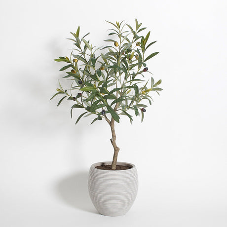 Artificial Olive Topiary Tree with Mediterranean Pot - OROA