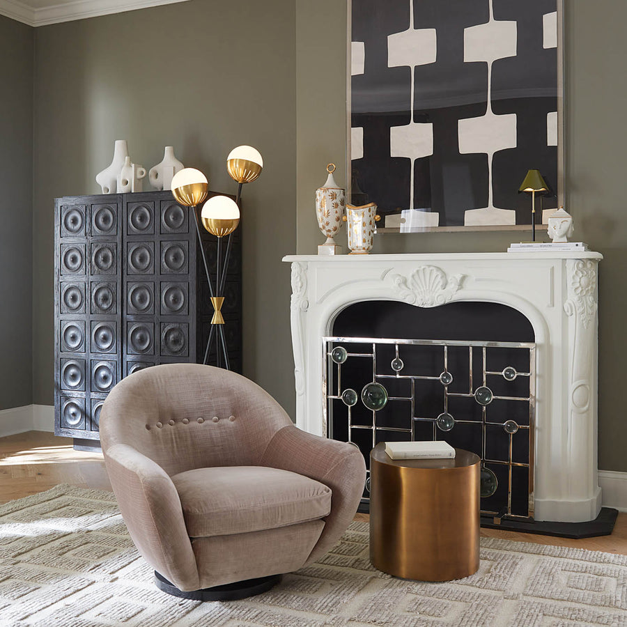 Button Detail Velvet Swivel Chair | Jonathan Adler Stockholm | Oroa.com