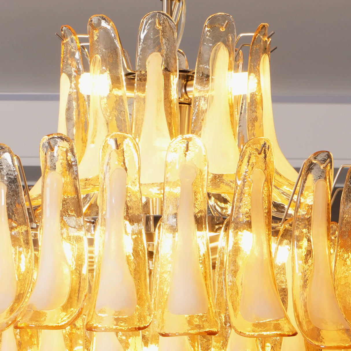 Stunning Murano Amber Petals Chandelier - OROA