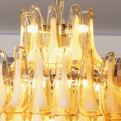 Stunning Murano Amber Petals Chandelier - OROA