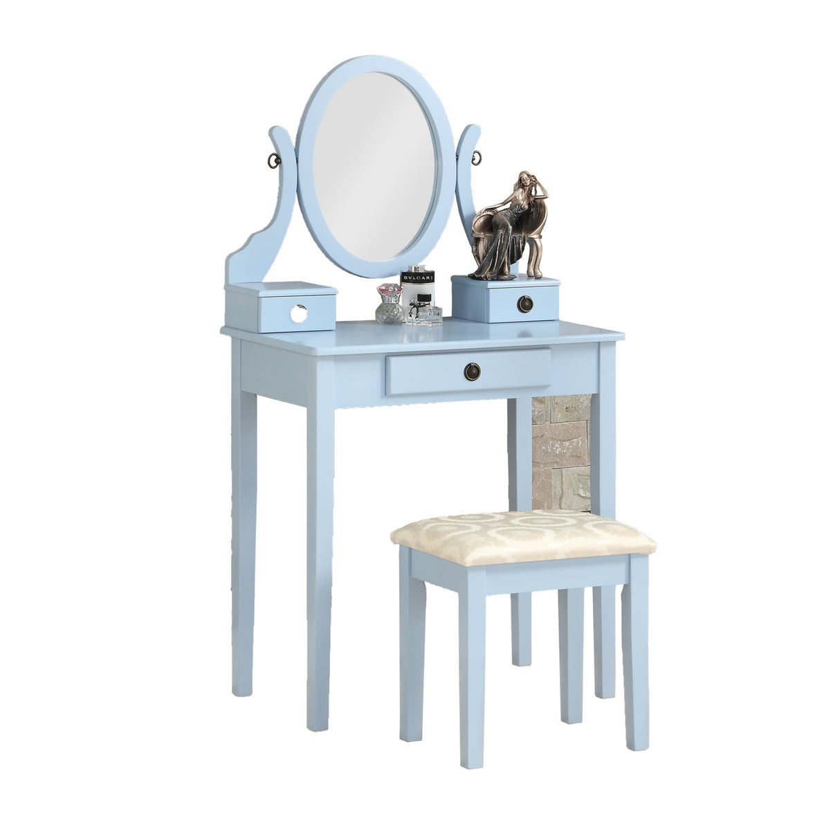 Moniya Blue Makeup Vanity Table and Stool Set | OROA Kids