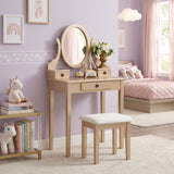 Moniya Gold Makeup Vanity Table and Stool Set | OROA Kids