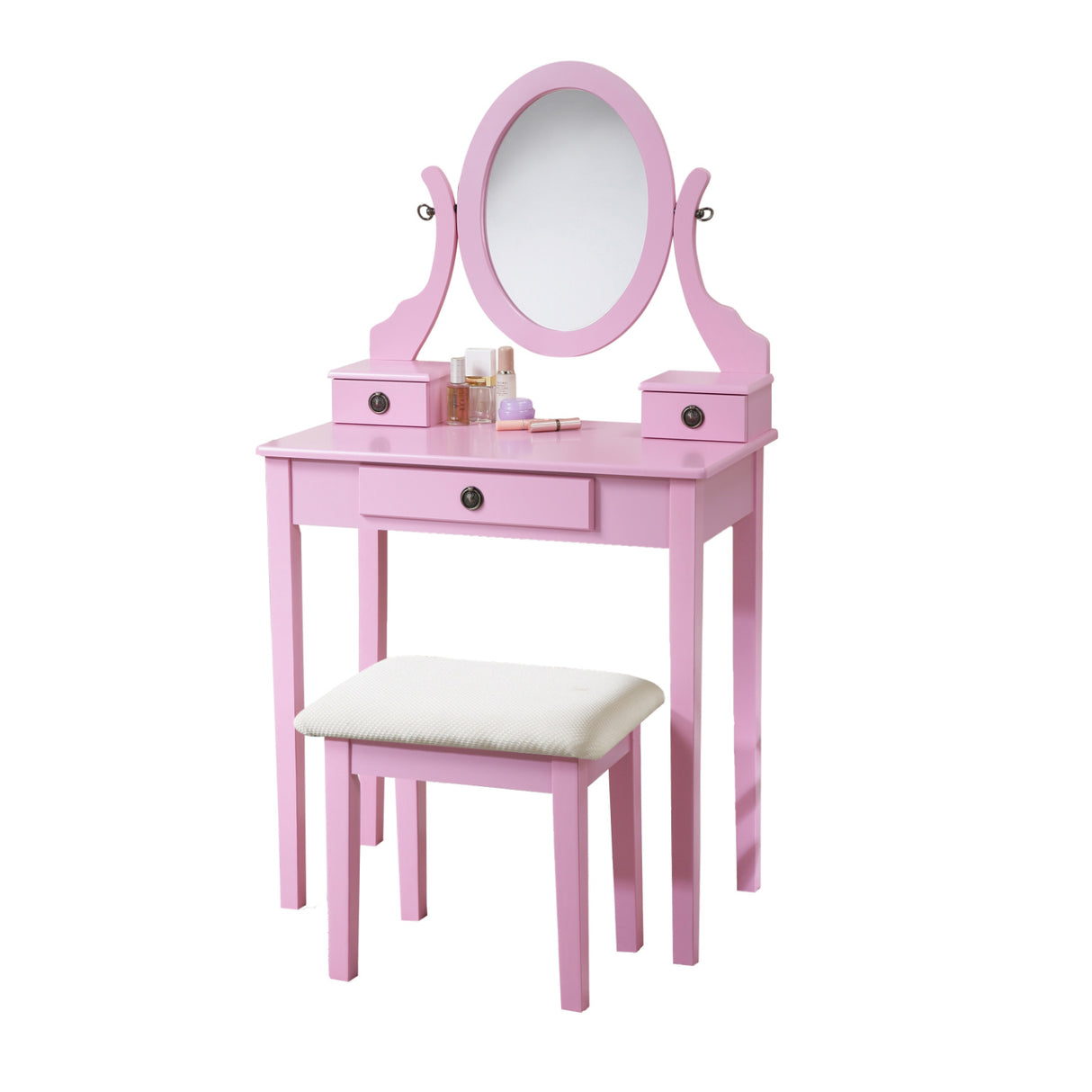 Moniya Pink Makeup Vanity Table and Stool Set | OROA Kids